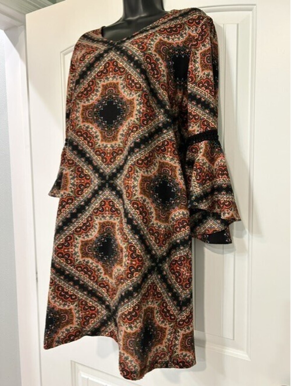 MSK Dress Paisley Print Comfy Perfect for fall brunch GUC - Picture 2 of 6